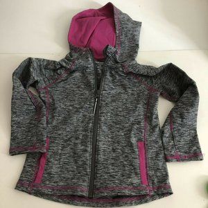 Essentials Girls' Full-Zip Active Jacket,Grey Spac